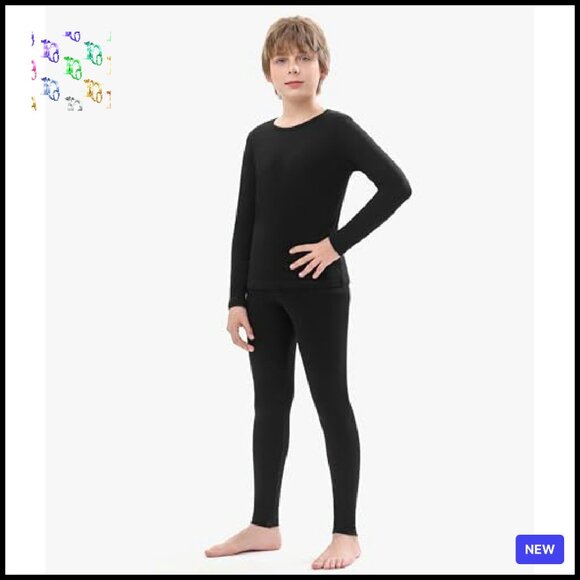 Merino Wool Thermal Base Layer Set Kids Unisex Midweight Classic Comfort - Picture 5 of 7